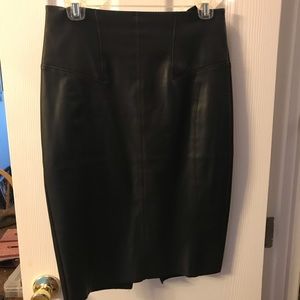 Express Black Leather Pencil Skirt
